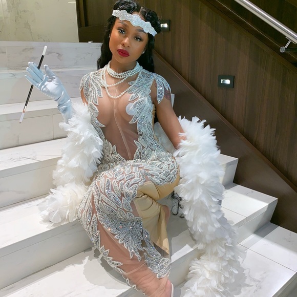 Custom jeweled gown - Picture 3 of 4